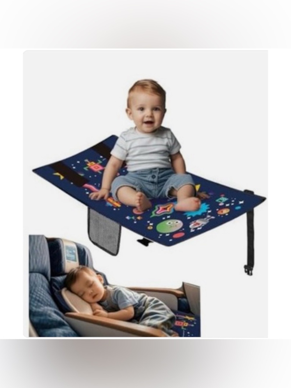 Space Print Baby Travel Seat Mat - Navy Blue